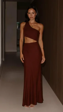LILYWHYT Dresses|Maxi^Abia Maxi Dress - Chocolate