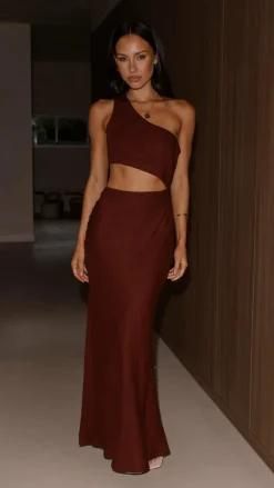 LILYWHYT Dresses|Maxi^Abia Maxi Dress - Chocolate