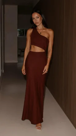 LILYWHYT Dresses|Maxi^Abia Maxi Dress - Chocolate