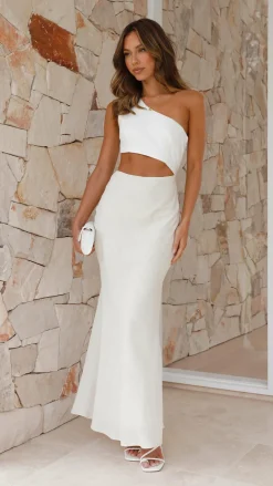 LILYWHYT Dresses|Maxi^Abia Maxi Dress - White/Natural