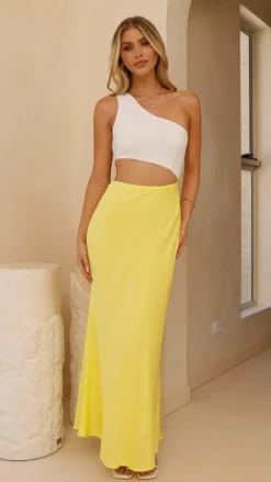 LILYWHYT Sale Dresses^Abia Maxi Dress - White/Yellow