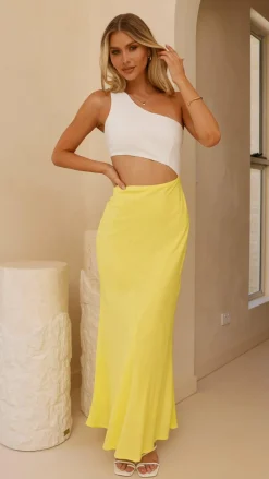 LILYWHYT Sale Dresses^Abia Maxi Dress - White/Yellow