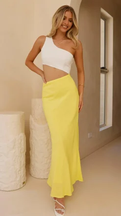 LILYWHYT Sale Dresses^Abia Maxi Dress - White/Yellow