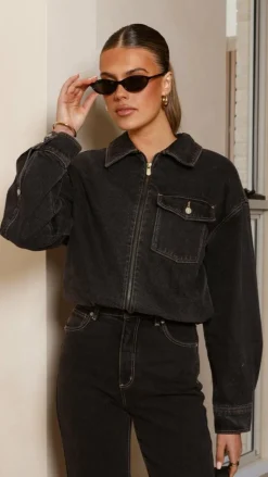 Abrand The Denim Edit|Jackets^Denim Bomber Cara - Washed Black
