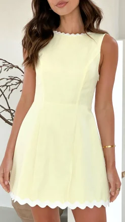 LILYWHYT Dresses|Mini^Aceline Mini Dress - Lemon / White