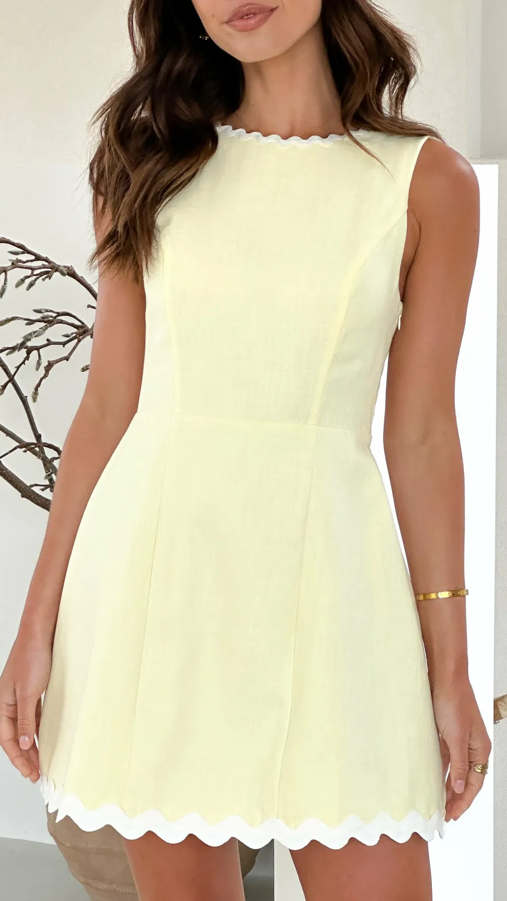 LILYWHYT Dresses|Mini^Aceline Mini Dress - Lemon / White