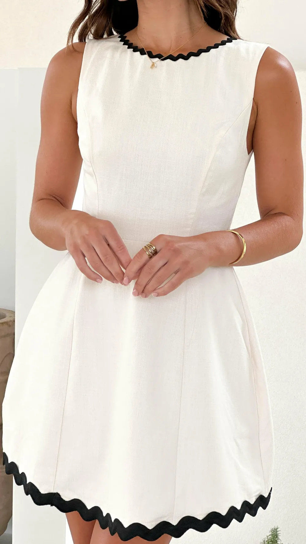 LILYWHYT Dresses|Mini^Aceline Mini Dress - Oat/Black