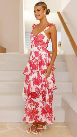 SASHA (BNE) Dresses|Maxi^Achelle Maxi Dress - Red Floral