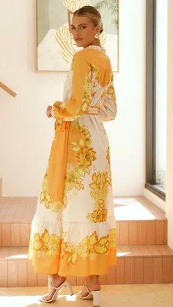Bubblegum Sale Dresses^Addison Maxi Dress - Orange/Yellow Floral