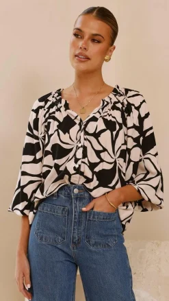 Fashion Allied Tops^Addison Top - Black/Beige