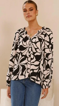 Fashion Allied Tops^Addison Top - Black/Beige