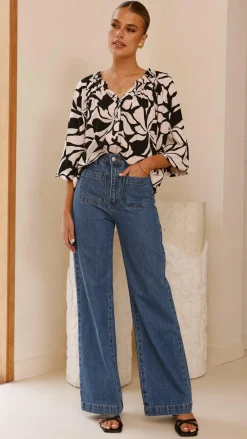 Fashion Allied Tops^Addison Top - Black/Beige