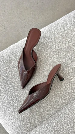 Billini Billini^Adele Heel - Chocolate Patent Croc