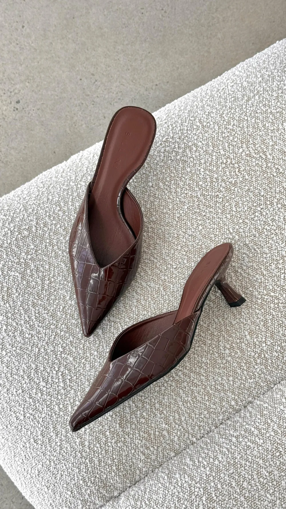 Billini Billini^Adele Heel - Chocolate Patent Croc