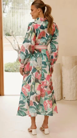 Bubblegum Dresses|Maxi^Aida Long Sleeve Maxi Dress - Spritz Pink