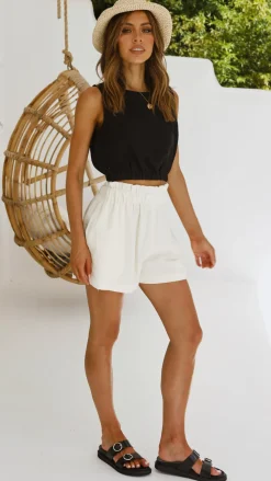 Fashion Allied Tops^Aimee Linen Top - Black