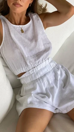 Fashion Allied Tops^Aimee Linen Top - White