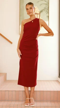 YH AND CO Dresses|Midi^Alaina Midi Dress - Wine