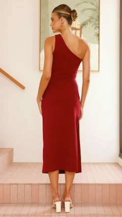 YH AND CO Dresses|Midi^Alaina Midi Dress - Wine