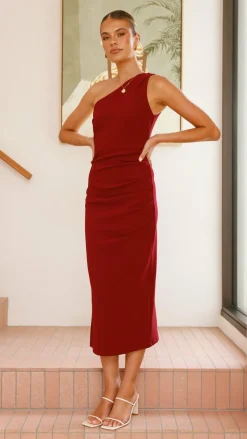 YH AND CO Dresses|Midi^Alaina Midi Dress - Wine
