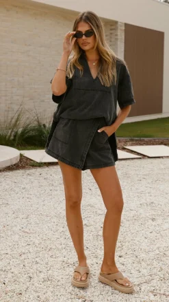 Fashion Allied The Denim Edit|Sets^Alaina Skort - Black Denim