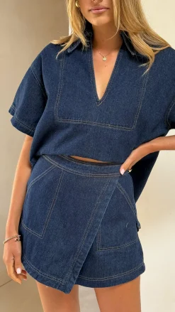 Fashion Allied The Denim Edit|Sets^Alaina Skort - Indigo Denim