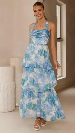 LILYWHYT Dresses|Maxi^Alice Maxi Dress - Blue Floral