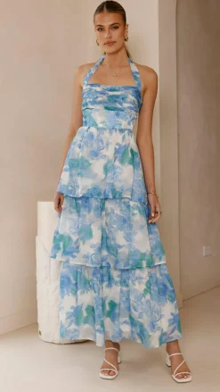LILYWHYT Dresses|Maxi^Alice Maxi Dress - Blue Floral