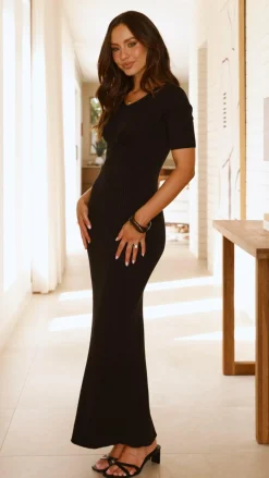 My Girl Knit Dresses|Knitwear^Aliyah Knit Maxi Dress - Black