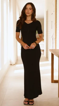 My Girl Knit Dresses|Knitwear^Aliyah Knit Maxi Dress - Black