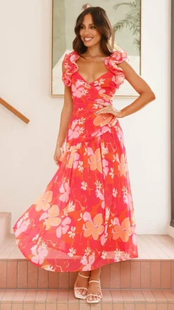 SASHA (BNE) Dresses|Maxi^Alma Maxi Dress - Blood Orange