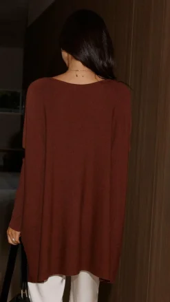 Slide Show Knit Tops|Knitwear^Amalia Knit Top - Chocolate