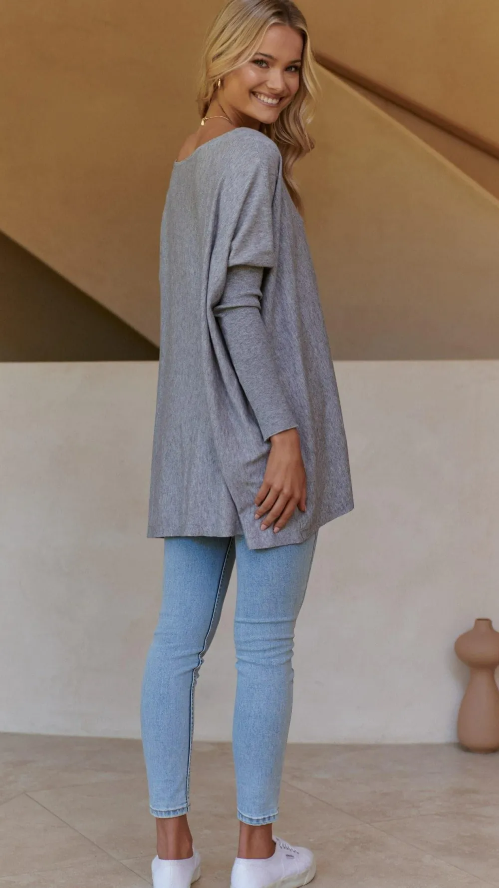 Slide Show Knit Tops|Knitwear^Amalia Knit Top - Grey