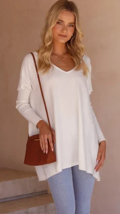 Slide Show Knit Tops|Knits/Jumpers^Amalia Knit Top - White