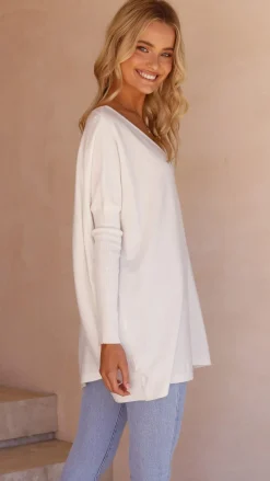 Slide Show Knit Tops|Knits/Jumpers^Amalia Knit Top - White