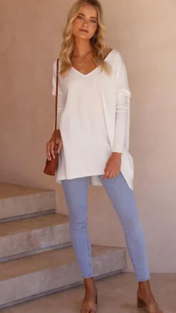 Slide Show Knit Tops|Knits/Jumpers^Amalia Knit Top - White