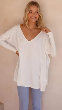 Slide Show Knit Tops|Knits/Jumpers^Amalia Knit Top - White