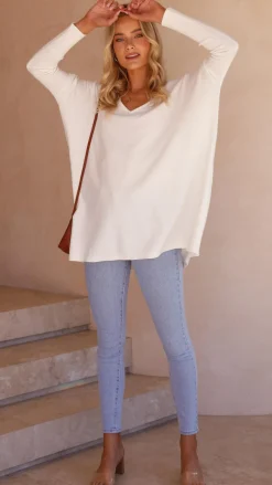 Slide Show Knit Tops|Knits/Jumpers^Amalia Knit Top - White