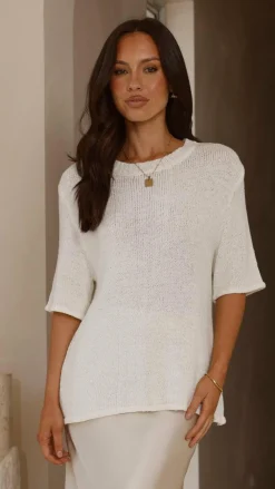 Fashion Allied Knit Tops|Knitwear^Amara Knit Top - White