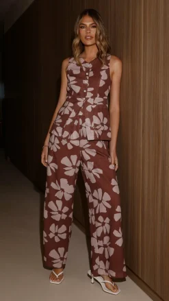 LILYWHYT Sets|Tops^Amber Top - Brown Daylillies