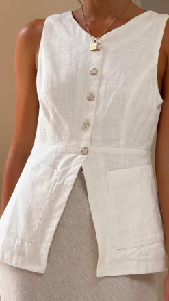 LILYWHYT Tops^Amber Top - White