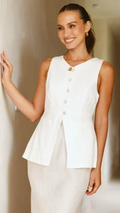 LILYWHYT Tops^Amber Top - White