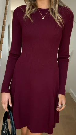 LILYWHYT Knit Dresses|Knitwear^Amity Mini Dress - Burgundy