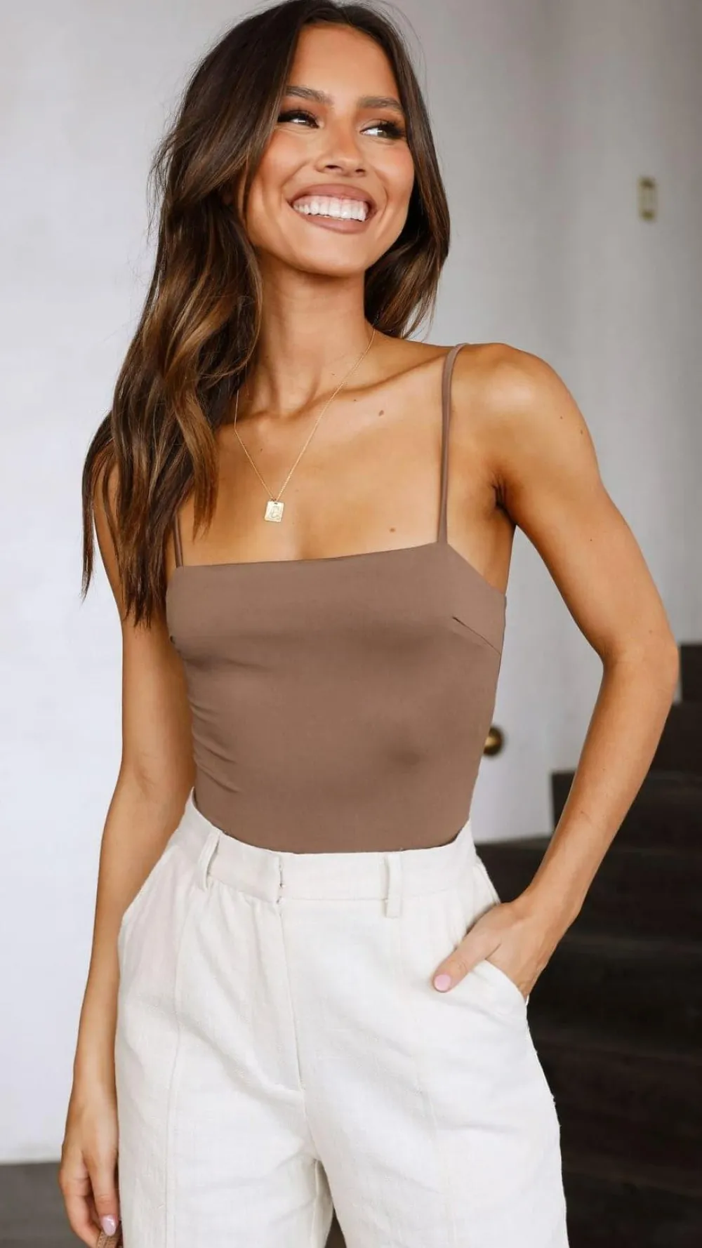Luvalot Tops^Amos Bodysuit - Brown