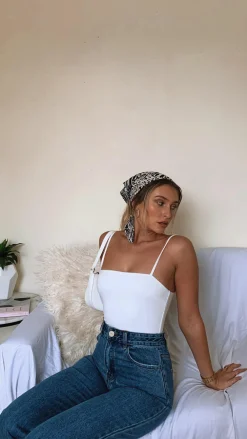 Luvalot Tops^Amos Bodysuit - White