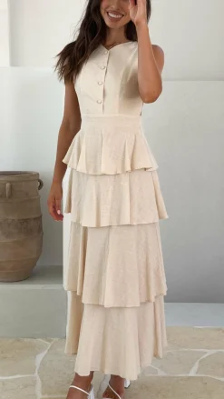LILYWHYT Sale Dresses^Anastasia Backless Maxi Dress - Oat
