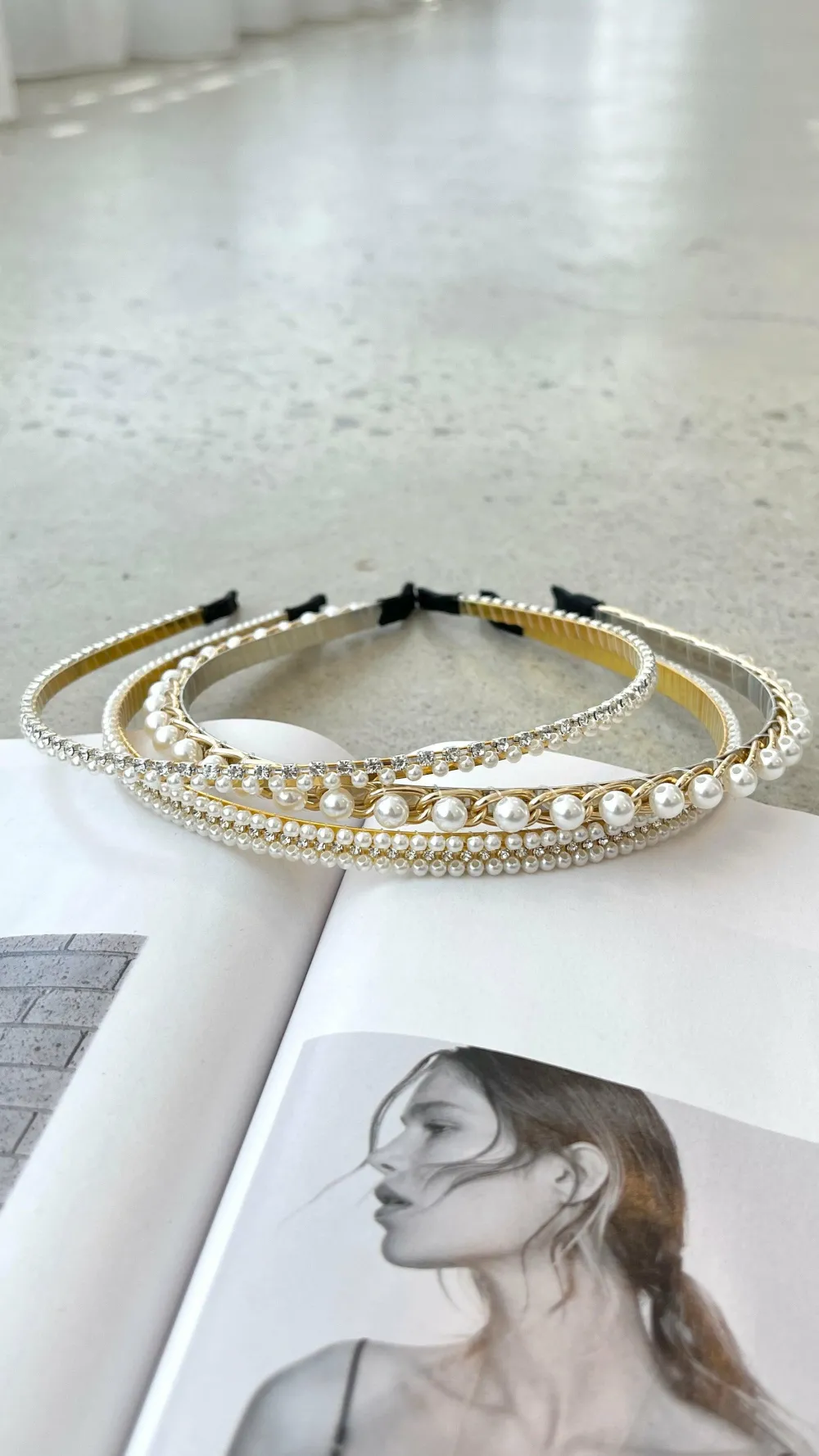Morgan and Taylor Fascinators|Hair Accessories^Andrea Headband Set - Pearl