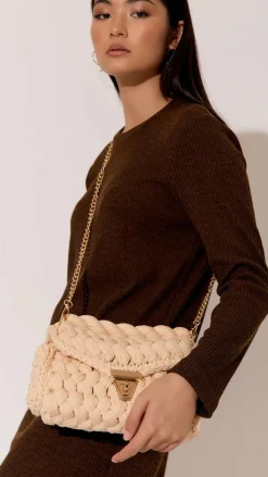Adorne Bags^Annabel Chunky Plaited Handbag - Cream