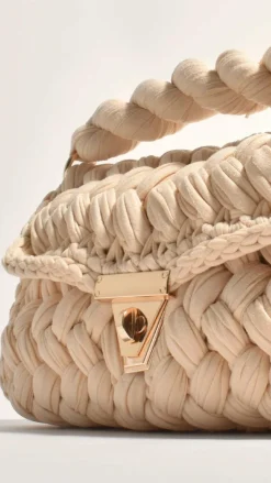 Adorne Bags^Annabel Chunky Plaited Handbag - Cream