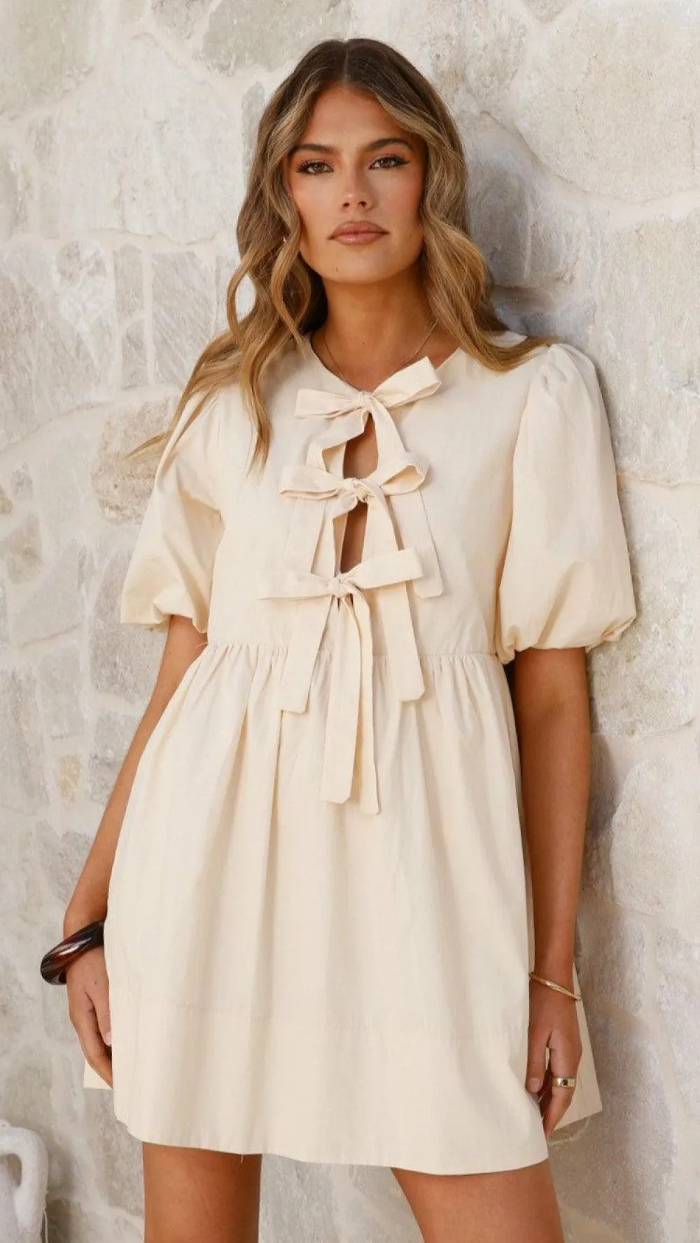 LILYWHYT Dresses|Mini^Arana Mini Dress - Beige